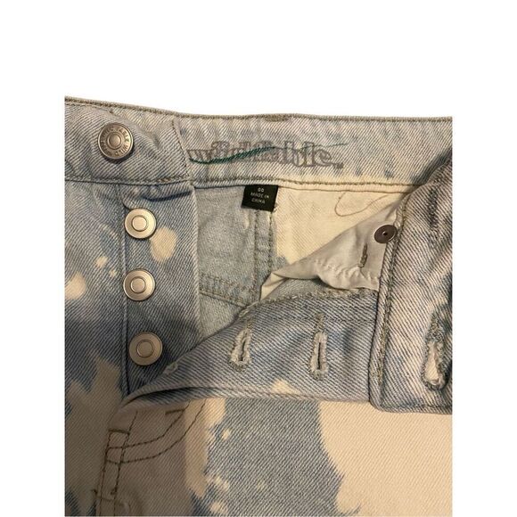 Wild Fable High Rise Frayed Denim Acid Wash Jean Short Shorts Preppy Beach Coast - Picture 3 of 11